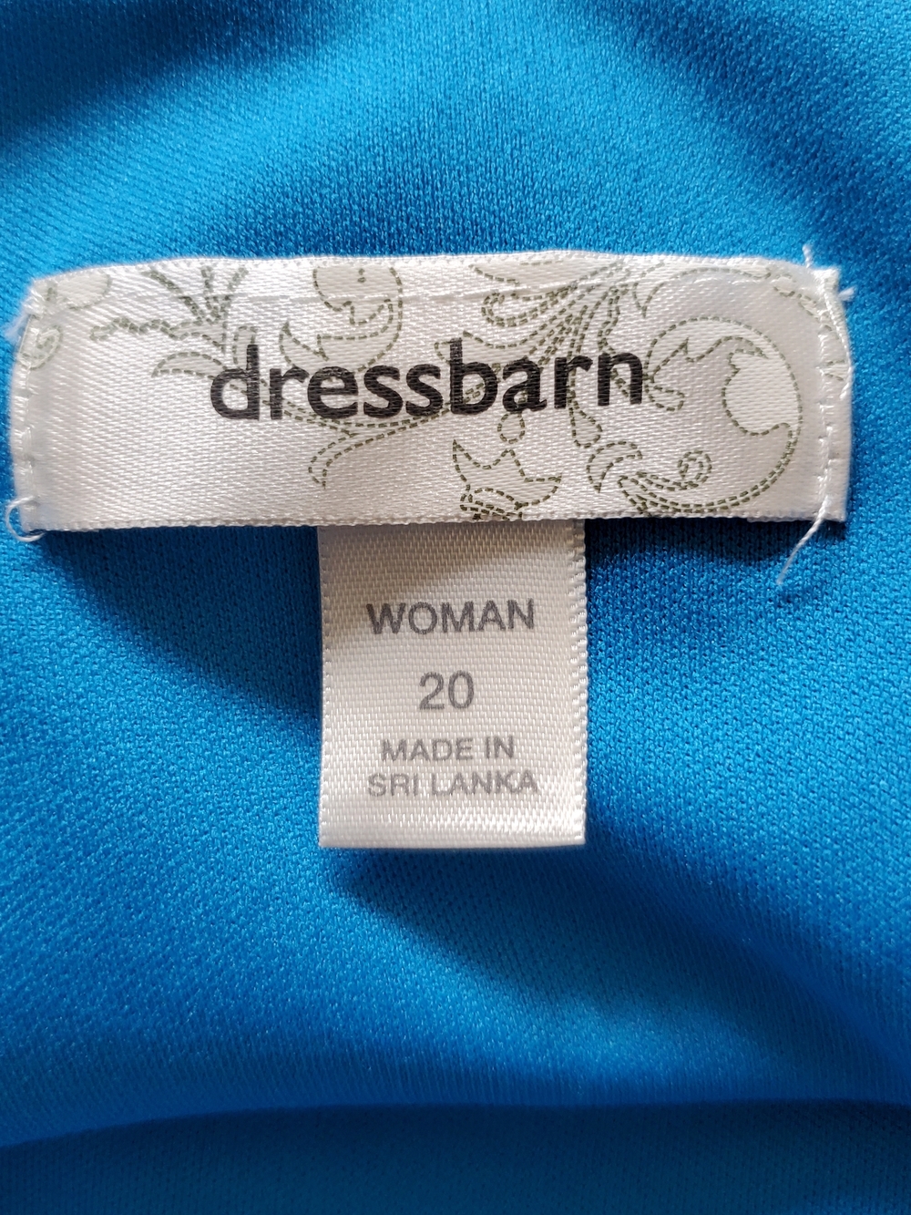 Dress Barn Blue Floral Tiered Scoop-Neck Midi Dress.  Size 20 - Picture 6 of 7
